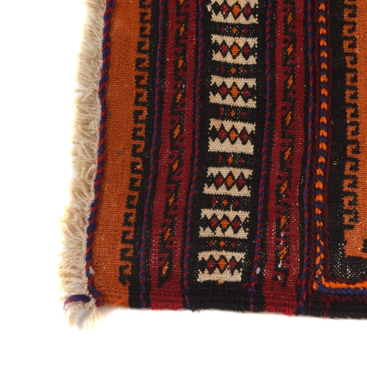 Brown Afghan Table Sheet Rug 2' 0" x 4' 4" Flat-Weave | No. AL32426