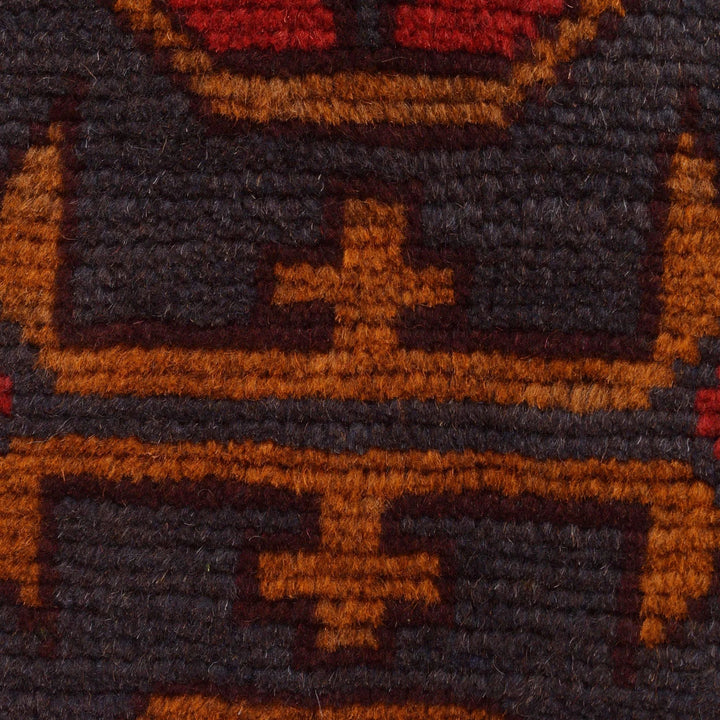 Red Afghan Baluchi Rug 2' 9" x 4' 5" Hand-Knotted | No. AL32493