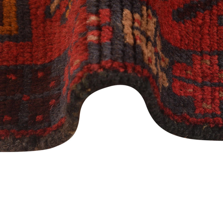 Red Afghan Baluchi Rug 2' 9" x 4' 5" Hand-Knotted | No. AL32493