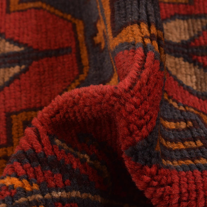 Red Afghan Baluchi Rug 2' 9" x 4' 5" Hand-Knotted | No. AL32493