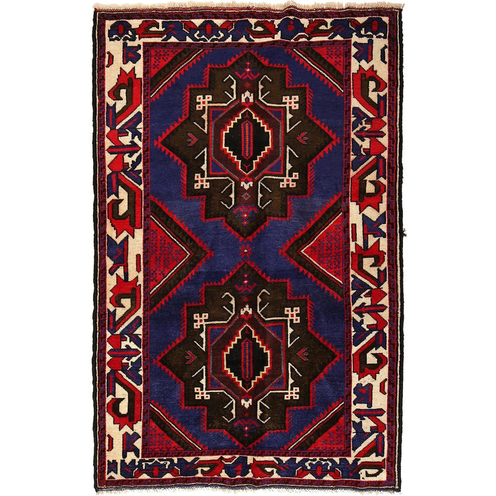 Afghan Baluchi Rug 3' 10" x 6' 2" Hand-Knotted | No. AL32496