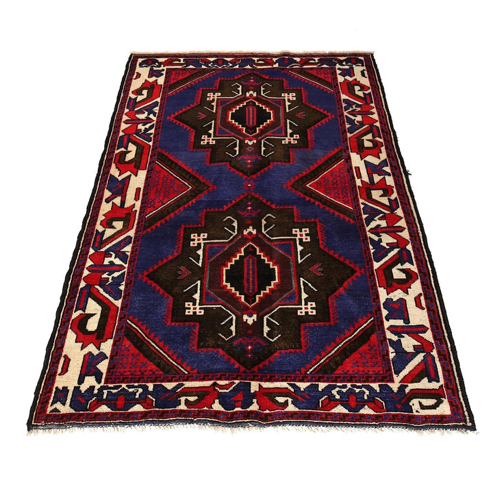 Afghan Baluchi Rug 3' 10" x 6' 2" Hand-Knotted | No. AL32496