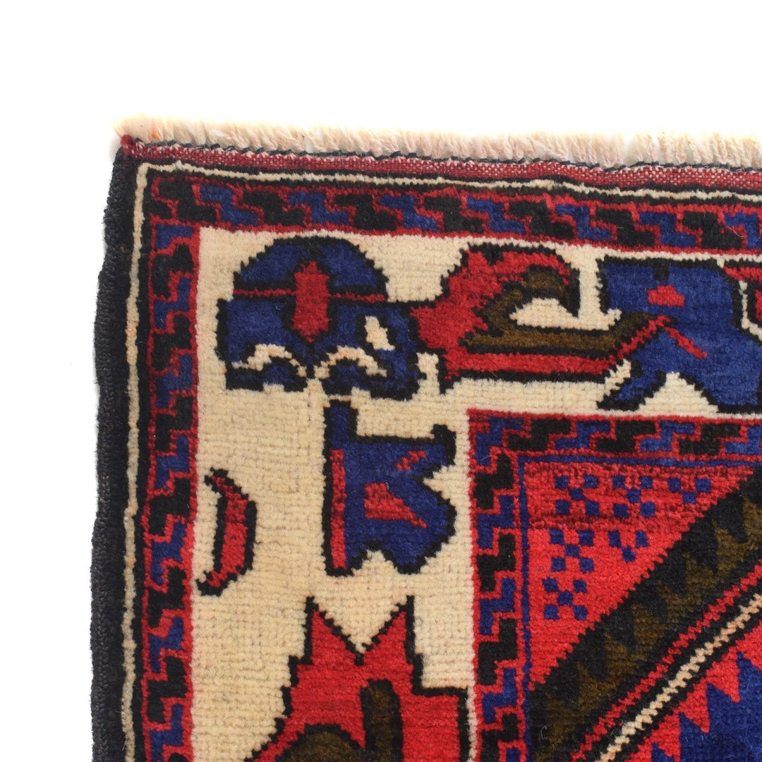 Afghan Baluchi Rug 3' 10" x 6' 2" Hand-Knotted | No. AL32496