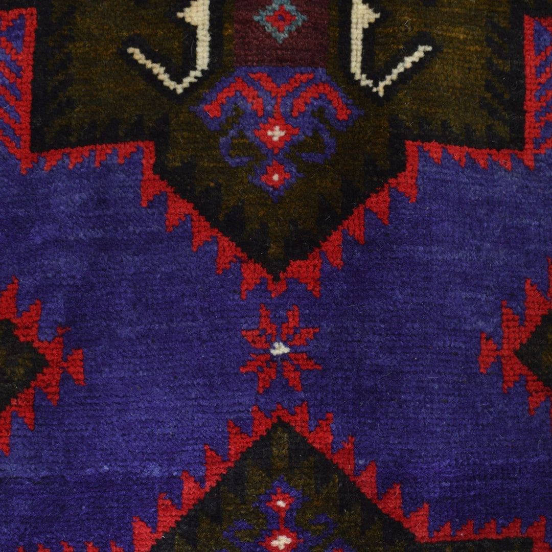 Afghan Baluchi Rug 3' 10" x 6' 2" Hand-Knotted | No. AL32496