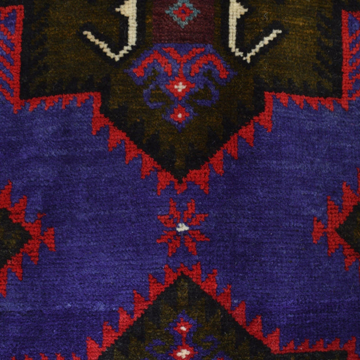 Afghan Baluchi Rug 3' 10" x 6' 2" Hand-Knotted | No. AL32496