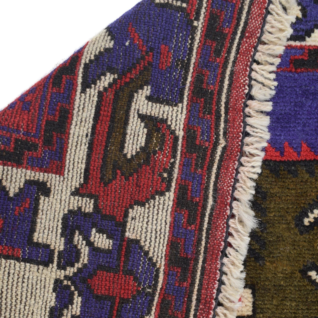 Afghan Baluchi Rug 3' 10" x 6' 2" Hand-Knotted | No. AL32496