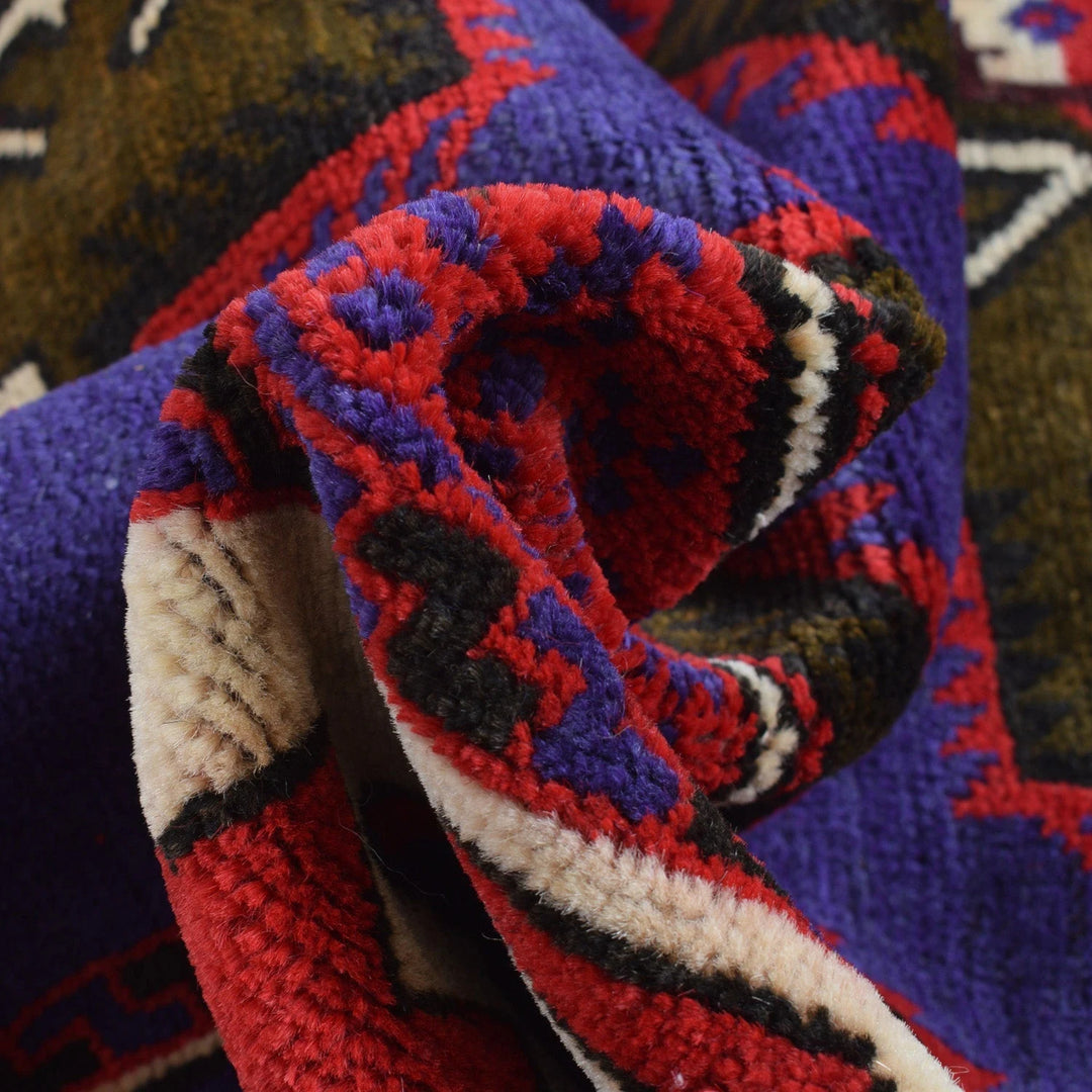 Afghan Baluchi Rug 3' 10" x 6' 2" Hand-Knotted | No. AL32496