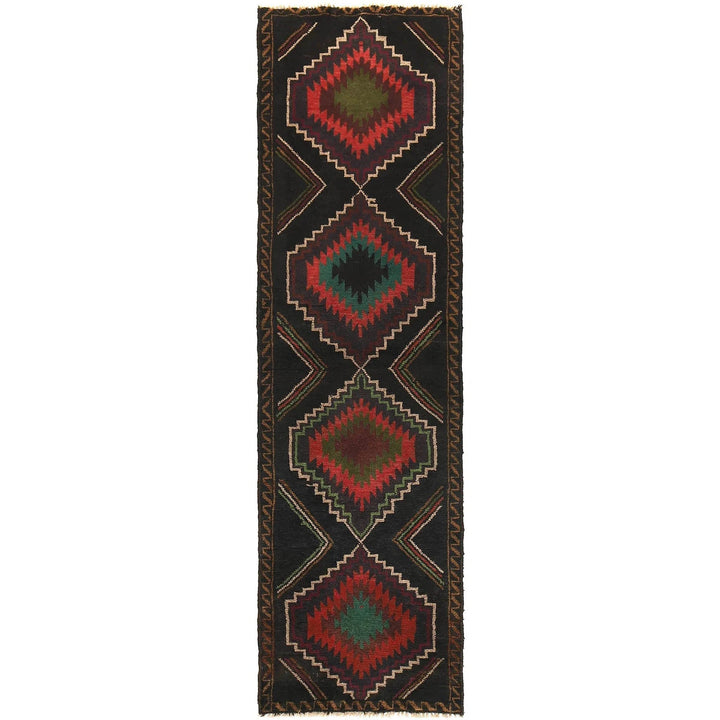 Afghan Baluchi Rug 2' 3" x 8' 3" Hand-Knotted | No. AL32497