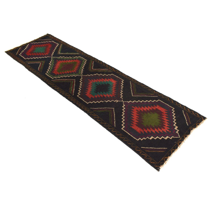 Afghan Baluchi Rug 2' 3" x 8' 3" Hand-Knotted | No. AL32497