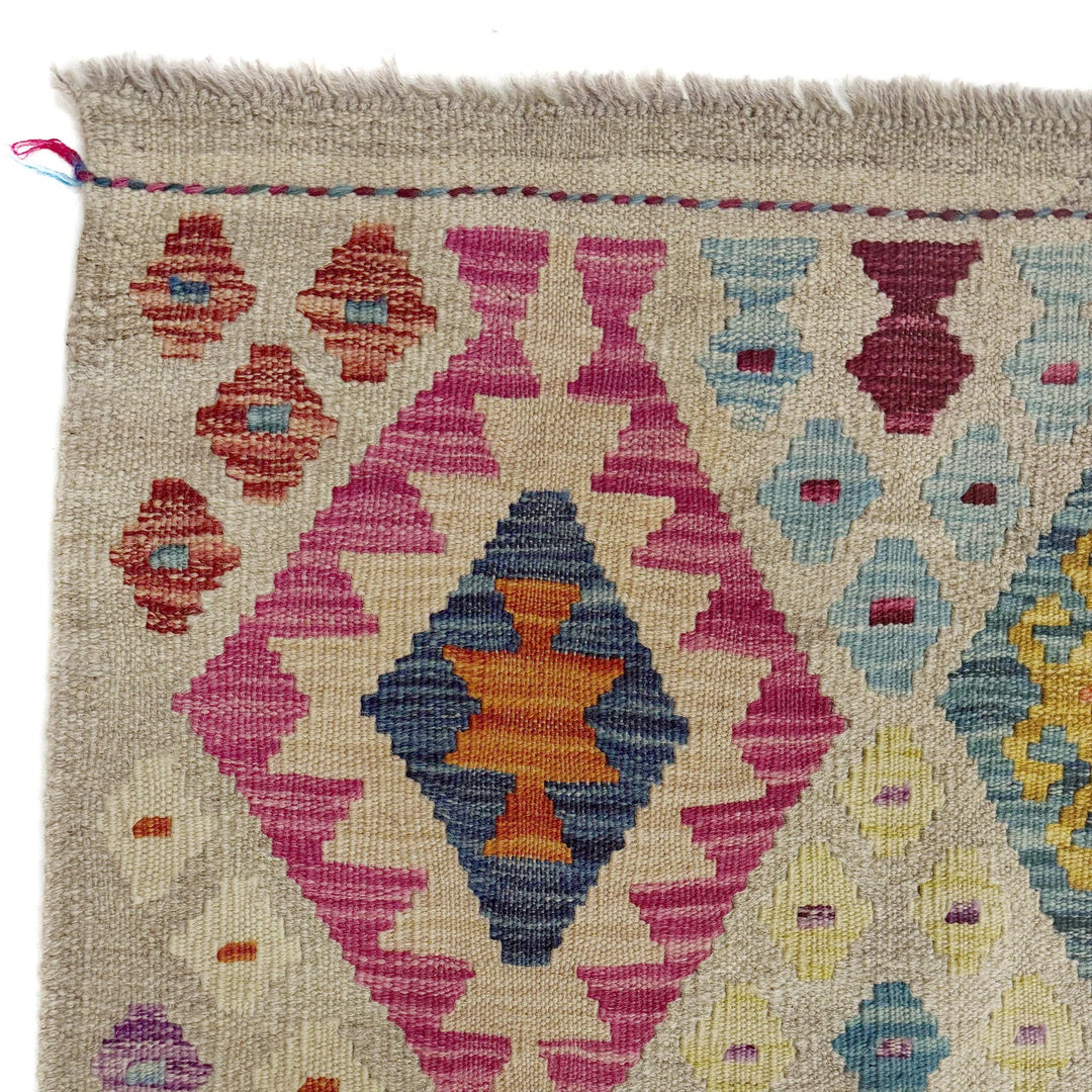 Afghan Vegetable Kilim Rug 8' 2" x 9' 10" Flat-Weave | No. AL325132