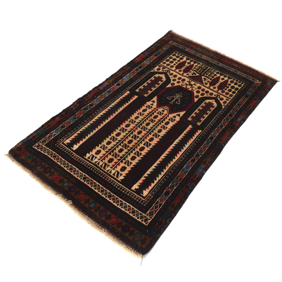 Afghan Prayer Rug 2' 7" x 4' 5" Hand-Knotted | No. AL32572