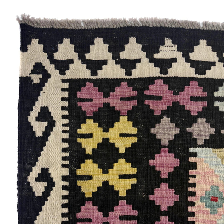 Afghan Vegetable Kilim Rug 6' 11" x 9' 7" Flat-Weave | No. AL325737