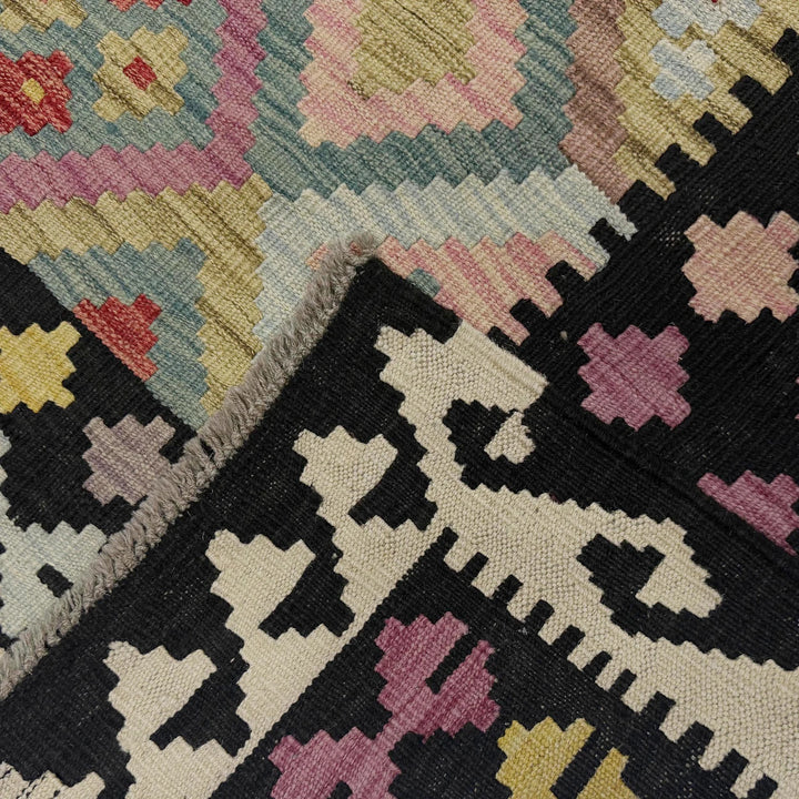 Afghan Vegetable Kilim Rug 6' 11" x 9' 7" Flat-Weave | No. AL325737