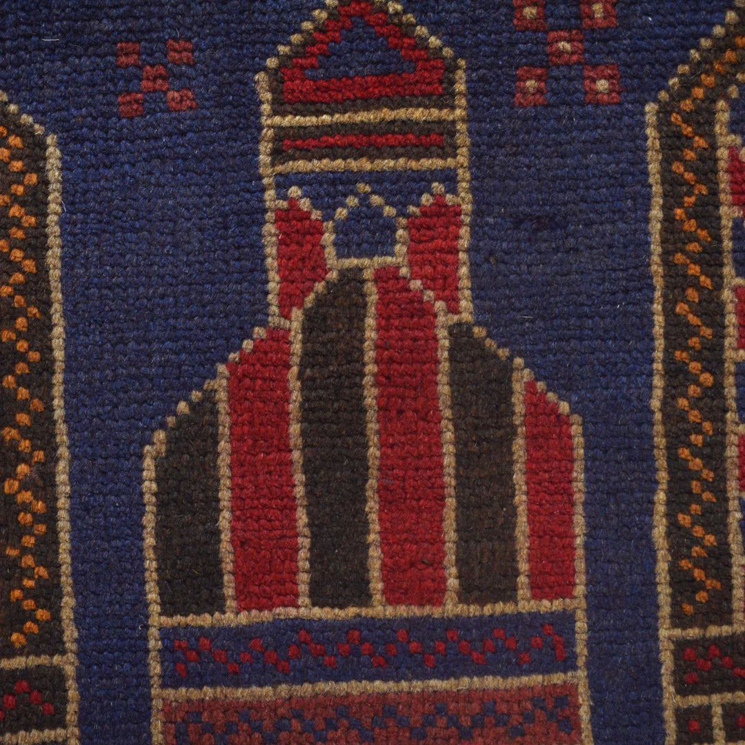 Afghan Prayer Rug 2' 11" x 5' 2" Hand-Knotted | No. AL32621