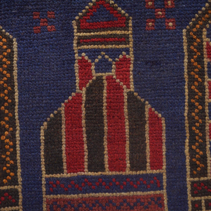 Afghan Prayer Rug 2' 11" x 5' 2" Hand-Knotted | No. AL32621