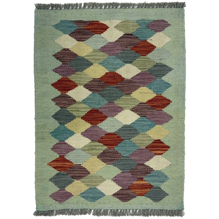 Afghan Kilim Rug 1' 11" x 2' 9" Flat-Weave | No. AL32633