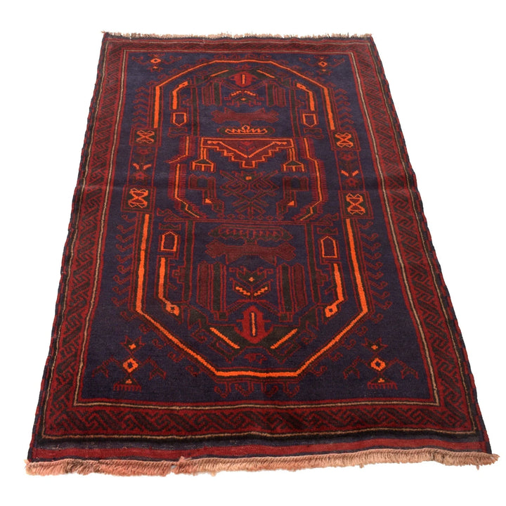 Afghan Baluchi Rug 2' 10" x 4' 9" Hand-Knotted | No. AL32706