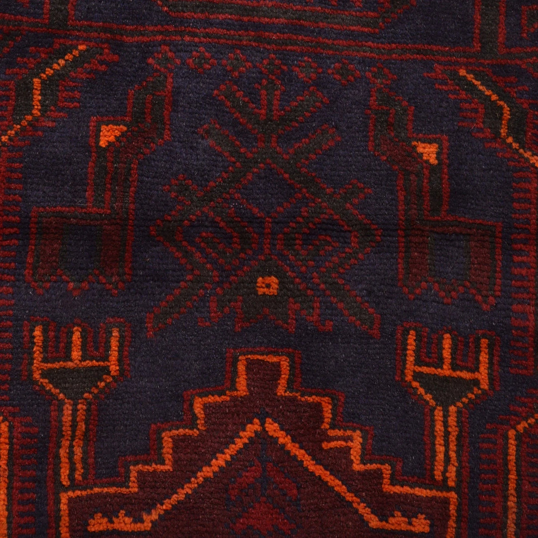 Afghan Baluchi Rug 2' 10" x 4' 9" Hand-Knotted | No. AL32706