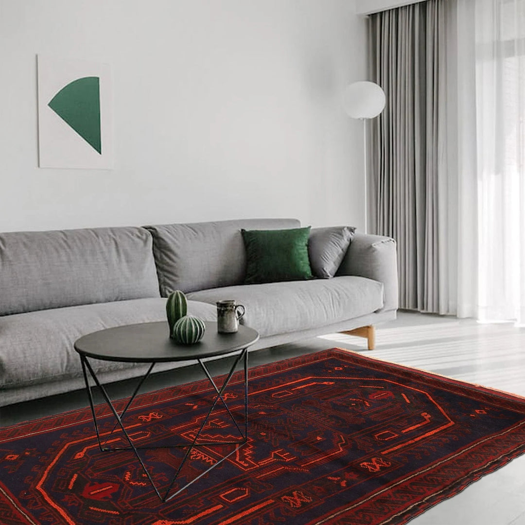 Afghan Baluchi Rug 2' 10" x 4' 9" Hand-Knotted | No. AL32706