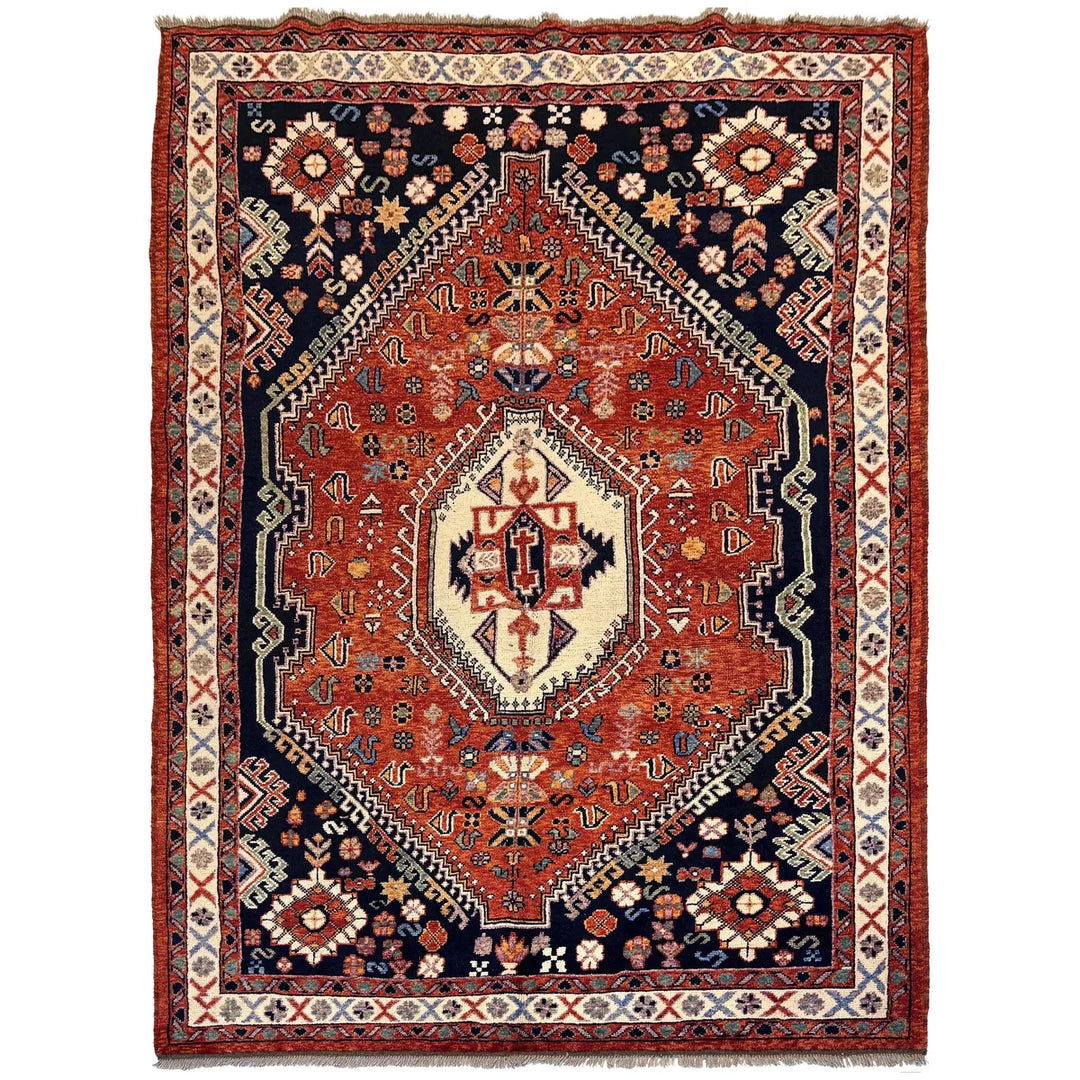 Afghan Shirazi Rug 6' 10" x 9' 9" Hand-Knotted | No. AL32727