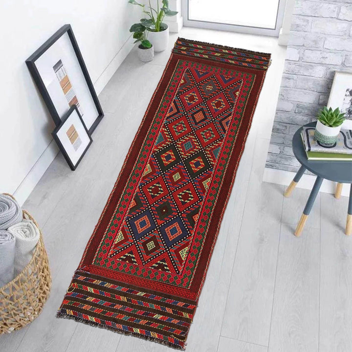 Afghan Kilim Rug 2' 6" x 7' 3" Flat-Weave | No. AL32745