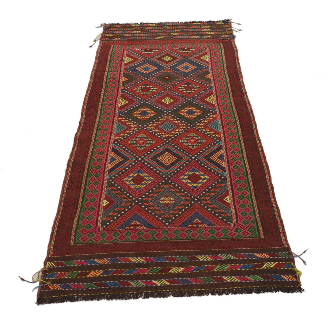 Afghan Kilim Rug 2' 6" x 7' 3" Flat-Weave | No. AL32745