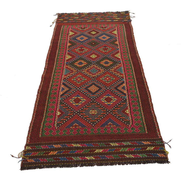 Afghan Kilim Rug 2' 6" x 7' 3" Flat-Weave | No. AL32745