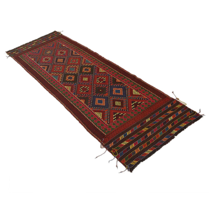 Afghan Kilim Rug 2' 6" x 7' 3" Flat-Weave | No. AL32745