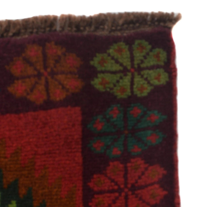 Red Afghan Baluchi Rug 4' 2" x 6' 8" Hand-Knotted | No. AL32809