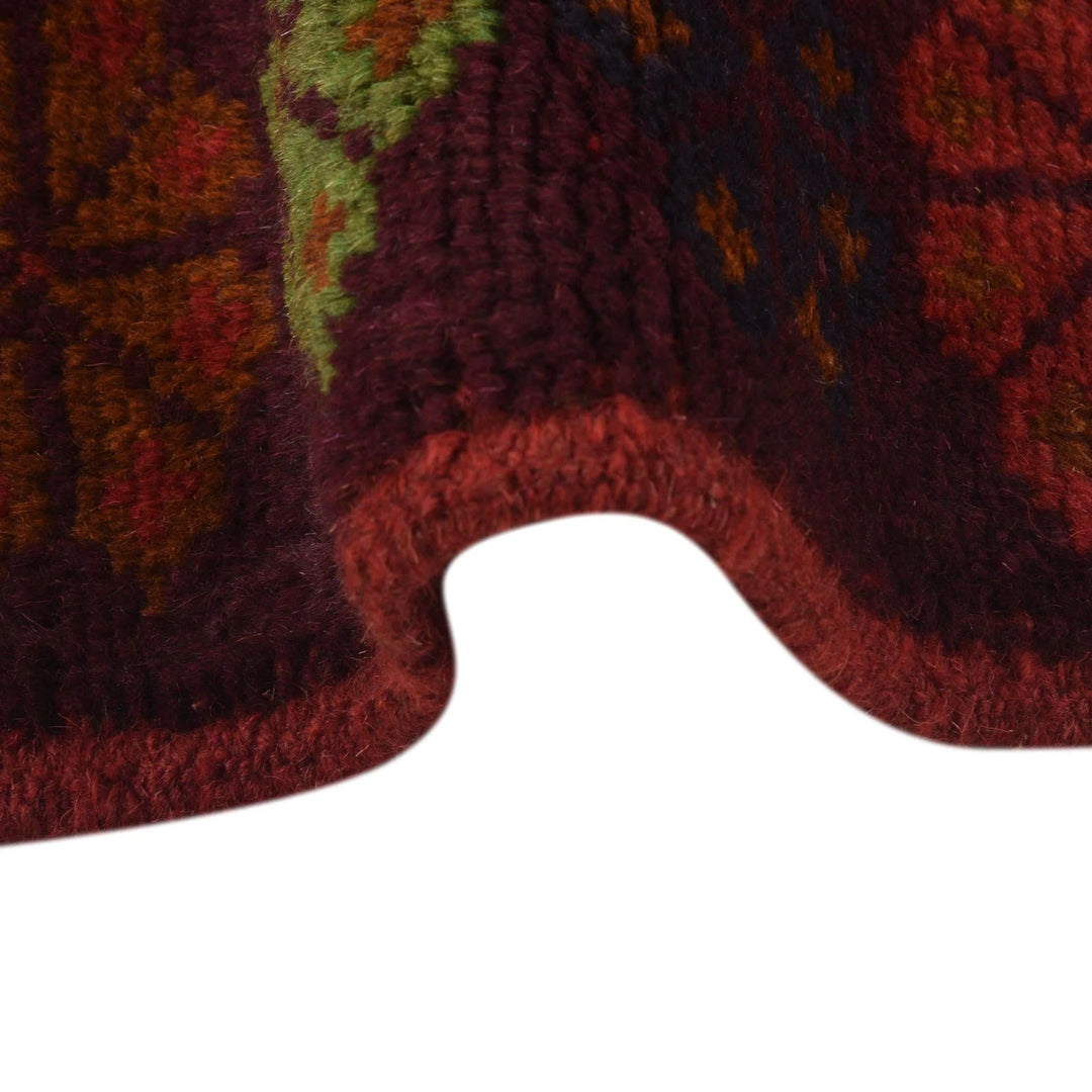 Red Afghan Baluchi Rug 4' 2" x 6' 8" Hand-Knotted | No. AL32809
