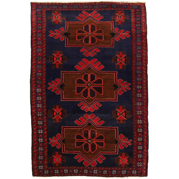 Blue Afghan Baluchi Rug 4' 5" x 7' 1" Hand-Knotted | No. AL32828