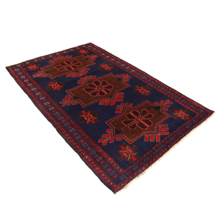 Blue Afghan Baluchi Rug 4' 5" x 7' 1" Hand-Knotted | No. AL32828