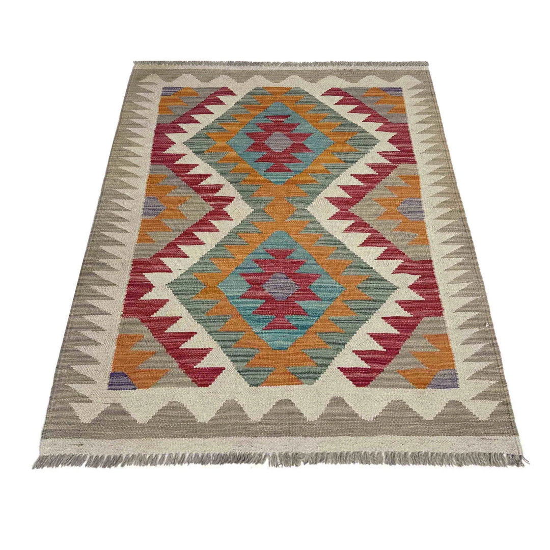 Afghan Vegetable Kilim Rug 2' 9" x 4' 0" Flat-Weave | No. AL328444