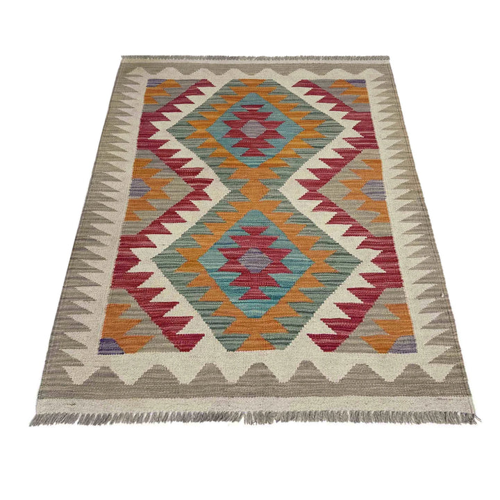 Afghan Vegetable Kilim Rug 2' 9" x 4' 0" Flat-Weave | No. AL328444