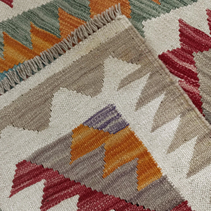 Afghan Vegetable Kilim Rug 2' 9" x 4' 0" Flat-Weave | No. AL328444