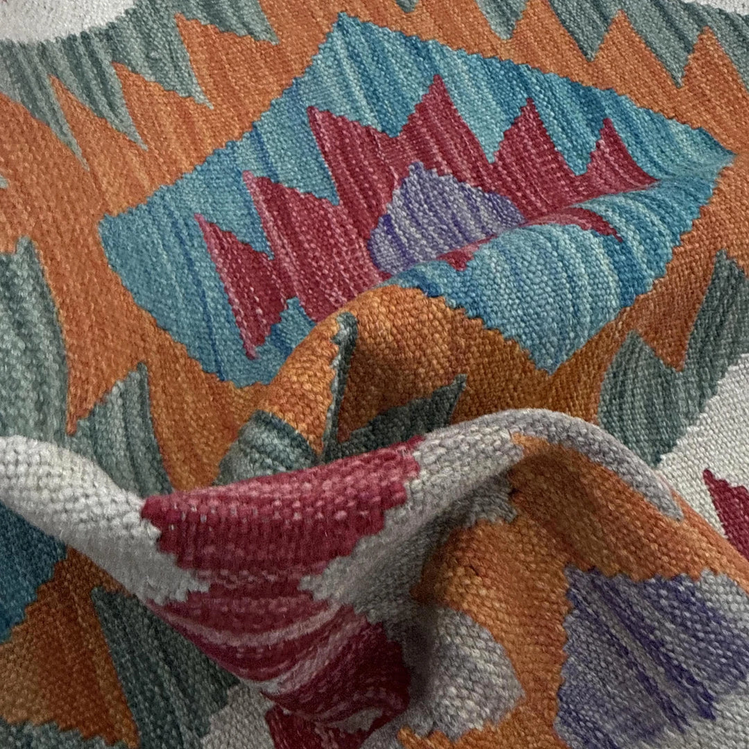 Afghan Vegetable Kilim Rug 2' 9" x 4' 0" Flat-Weave | No. AL328444
