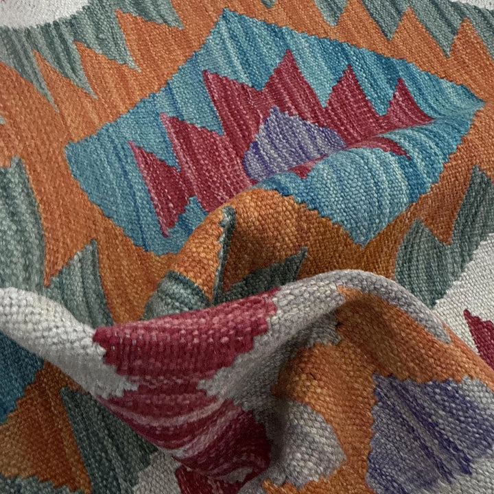 Afghan Vegetable Kilim Rug 2' 9" x 4' 0" Flat-Weave | No. AL328444