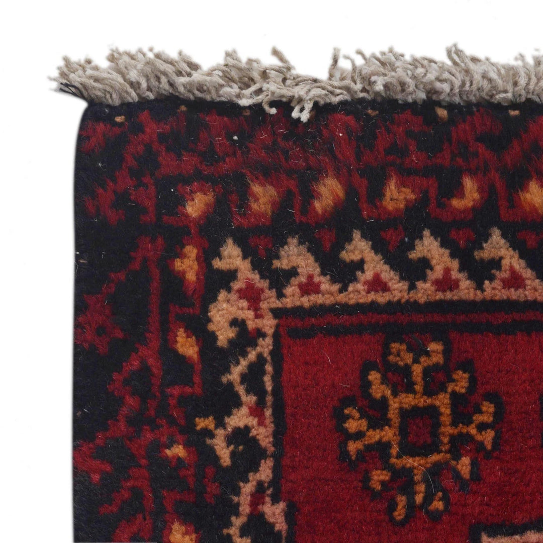 Red Afghan Baluchi Rug 2' 11" x 4' 11" Hand-Knotted | No. AL32889