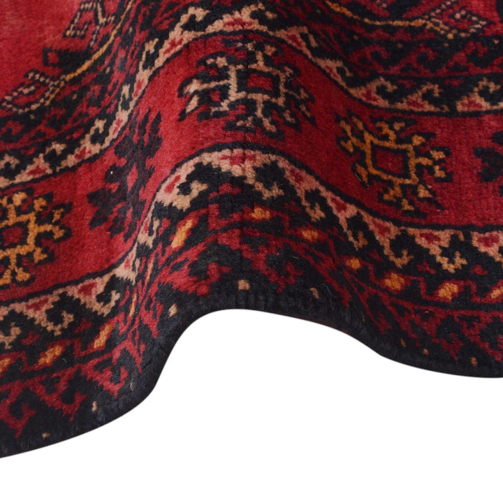 Red Afghan Baluchi Rug 2' 11" x 4' 11" Hand-Knotted | No. AL32889