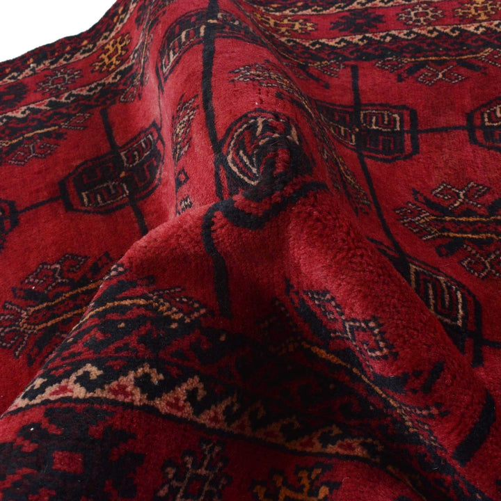 Red Afghan Baluchi Rug 2' 11" x 4' 11" Hand-Knotted | No. AL32889