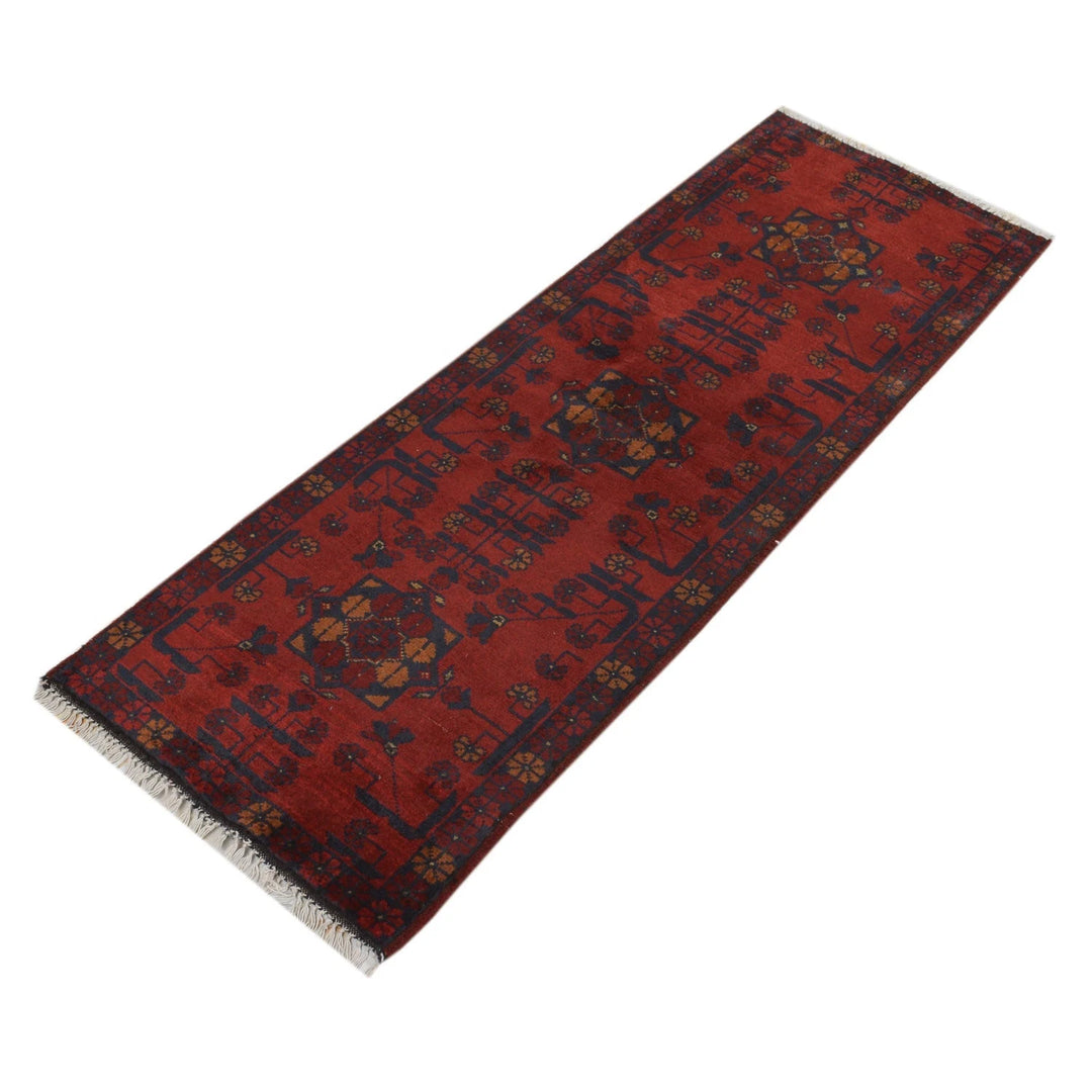 Red Afghan Khal Mohammadi Rug 1' 7" x 4' 9" Hand-Knotted | No. AL32912