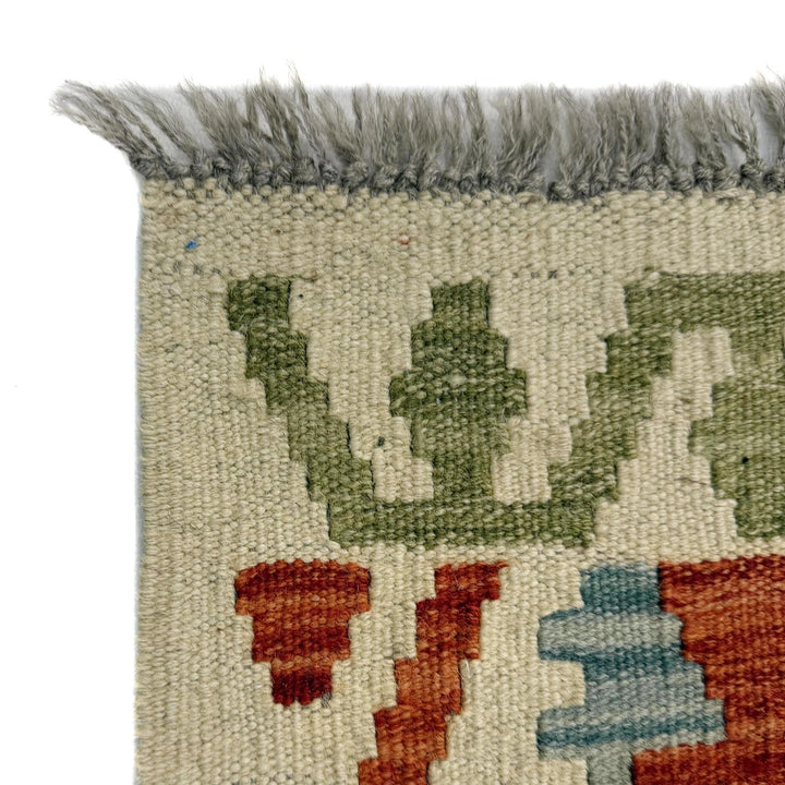 Afghan Vegetable Kilim Rug 3' 5" x 5' 2" Flat-Weave | No. AL329386