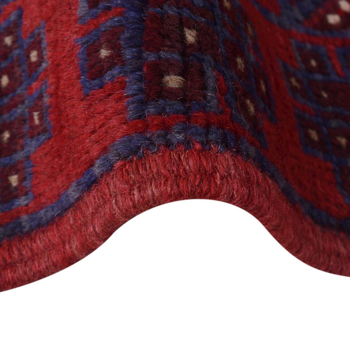 Red Afghan Mashwani Rug 2' 1" x 8' 2" Hand-Knotted | No. AL33047