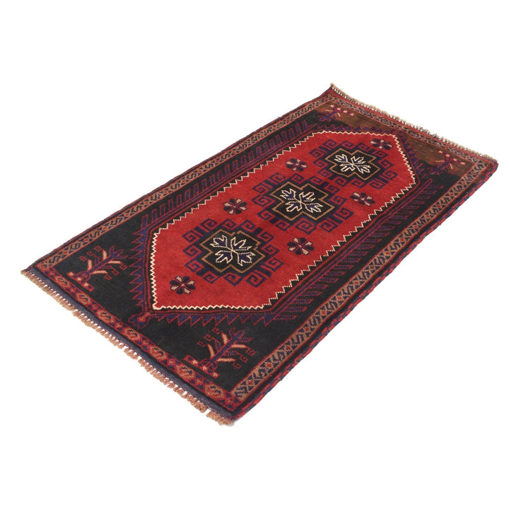 Afghan Baluchi Rug 2' 10" x 4' 10" Hand-Knotted | No. AL33051