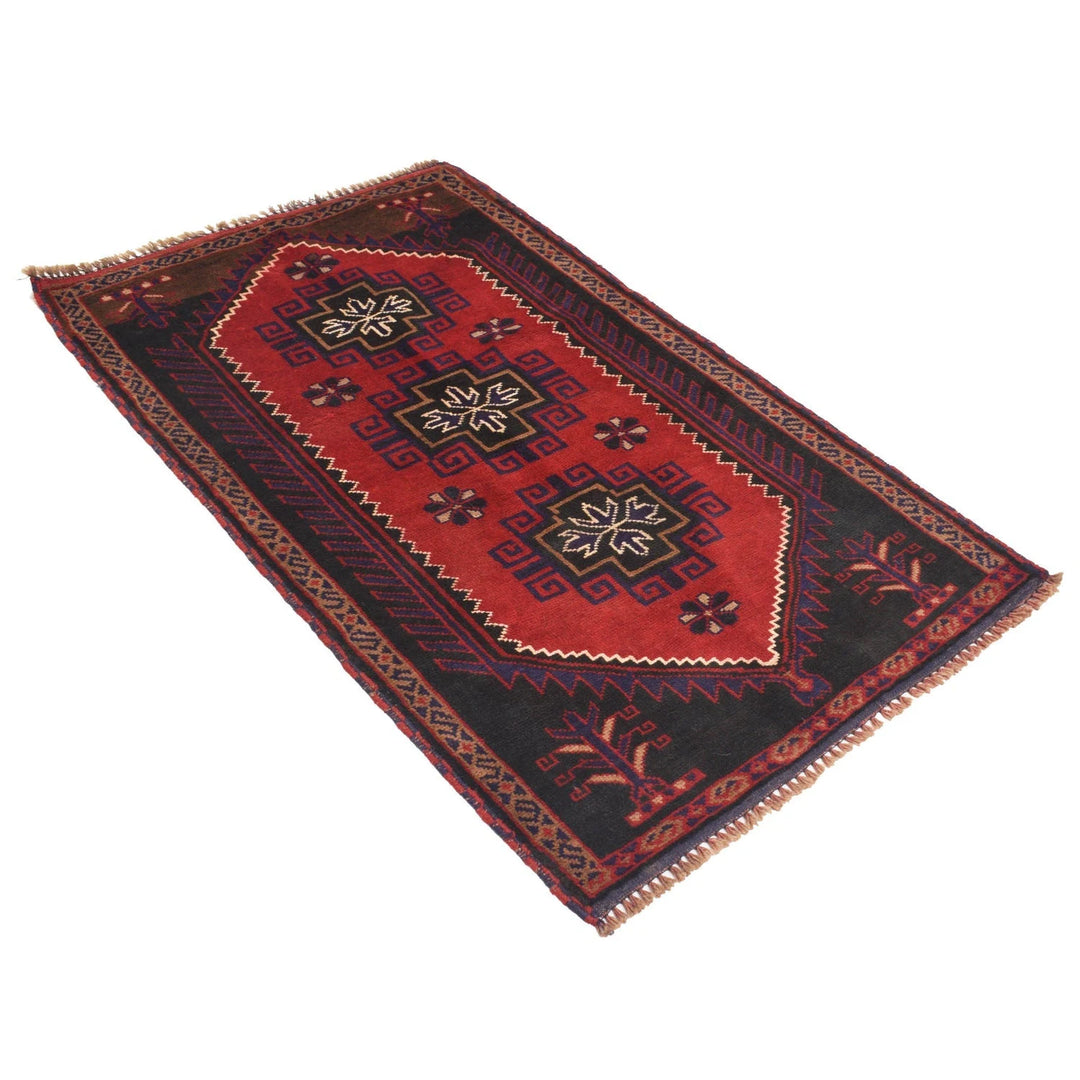 Afghan Baluchi Rug 2' 10" x 4' 10" Hand-Knotted | No. AL33051