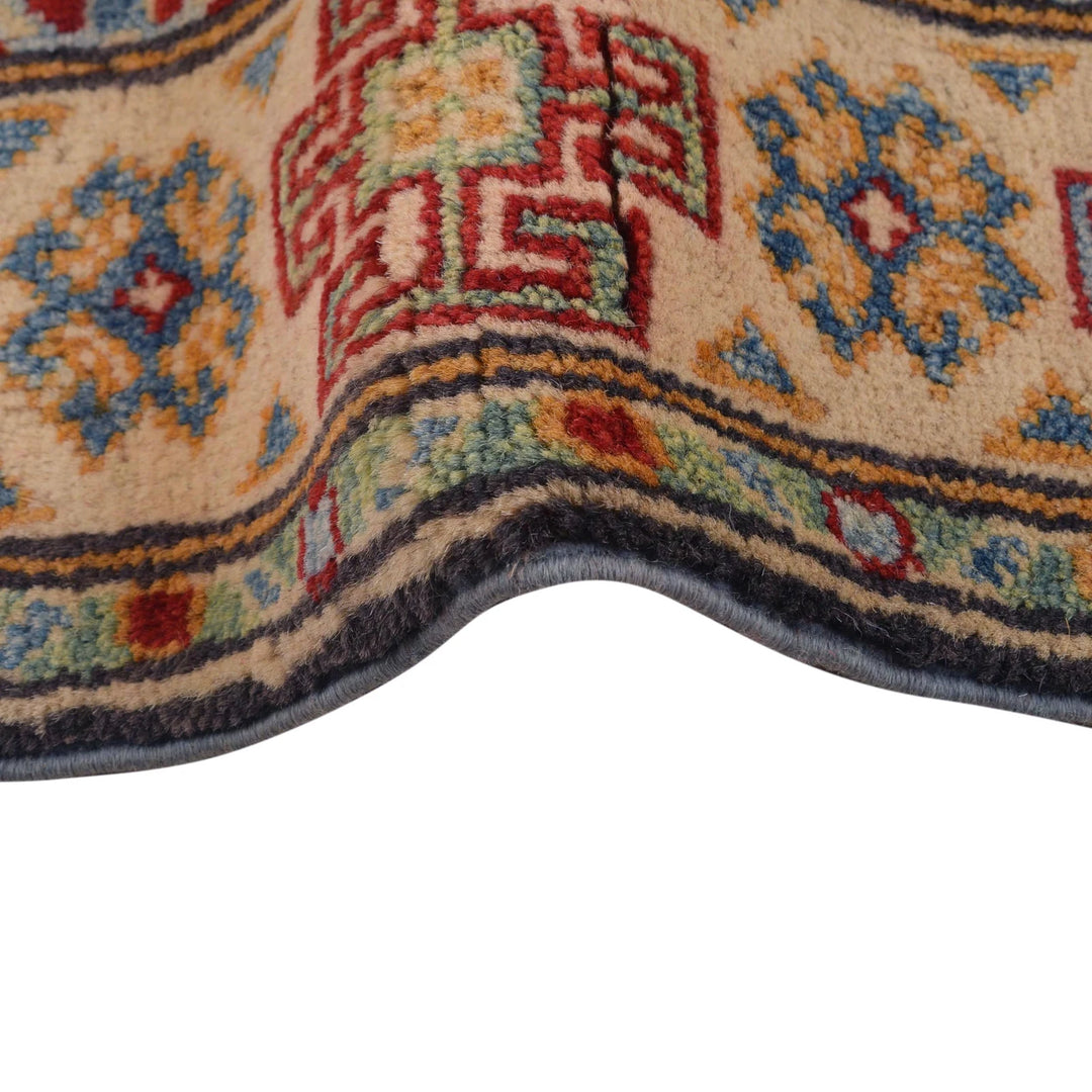 Blue Afghan Kazak Rug 2' 9" x 3' 8" Hand-Knotted | No. AL33054