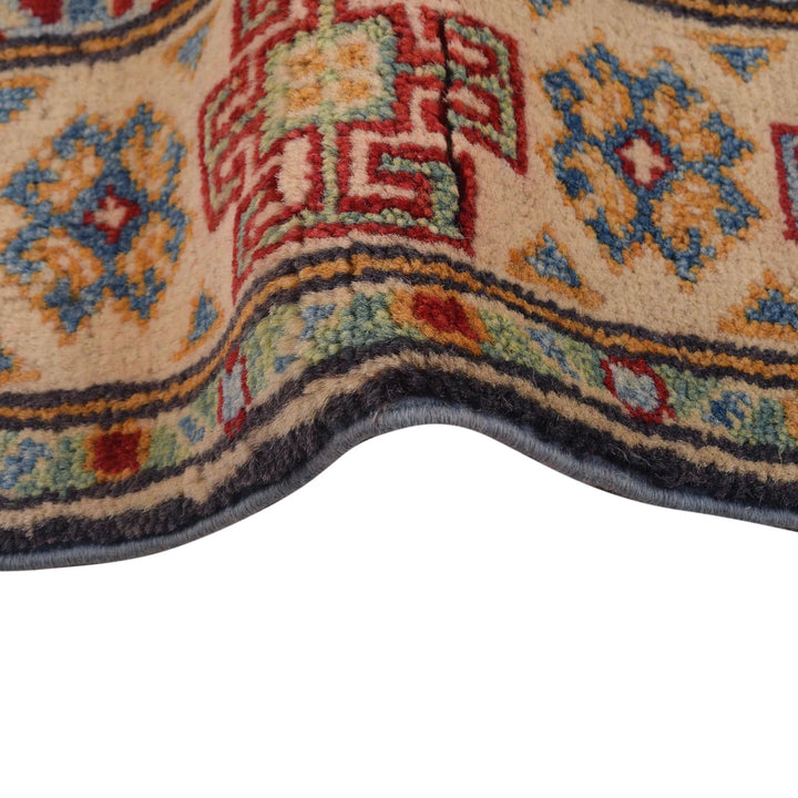 Blue Afghan Kazak Rug 2' 9" x 3' 8" Hand-Knotted | No. AL33054