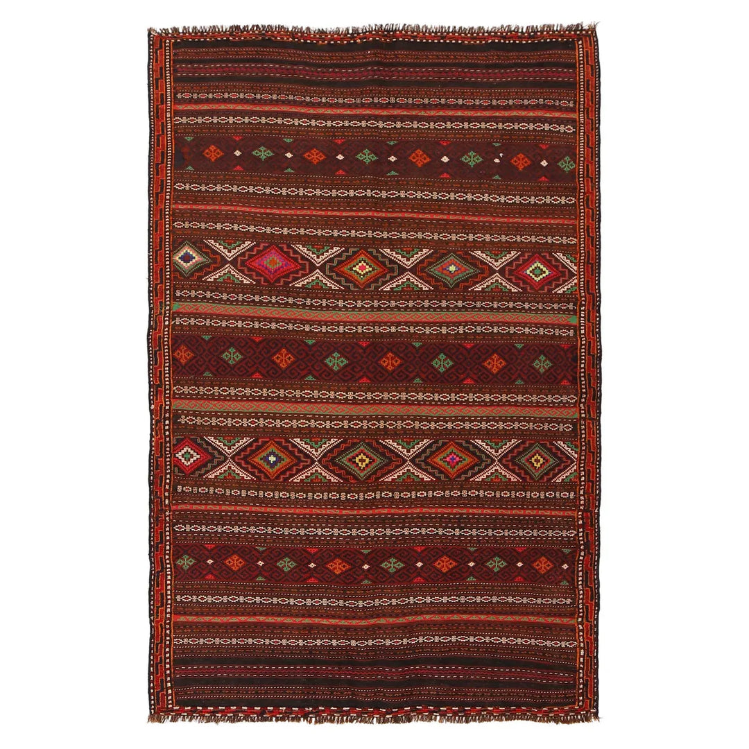 Afghan Laghari Rug 4' 0" x 6' 5" Flat-Weave | No. AL33069