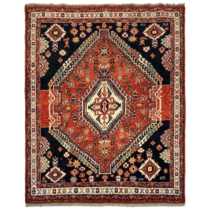 Shiraz Rug 5' 0" x 6' 3" Hand-Knotted | No. AL33070