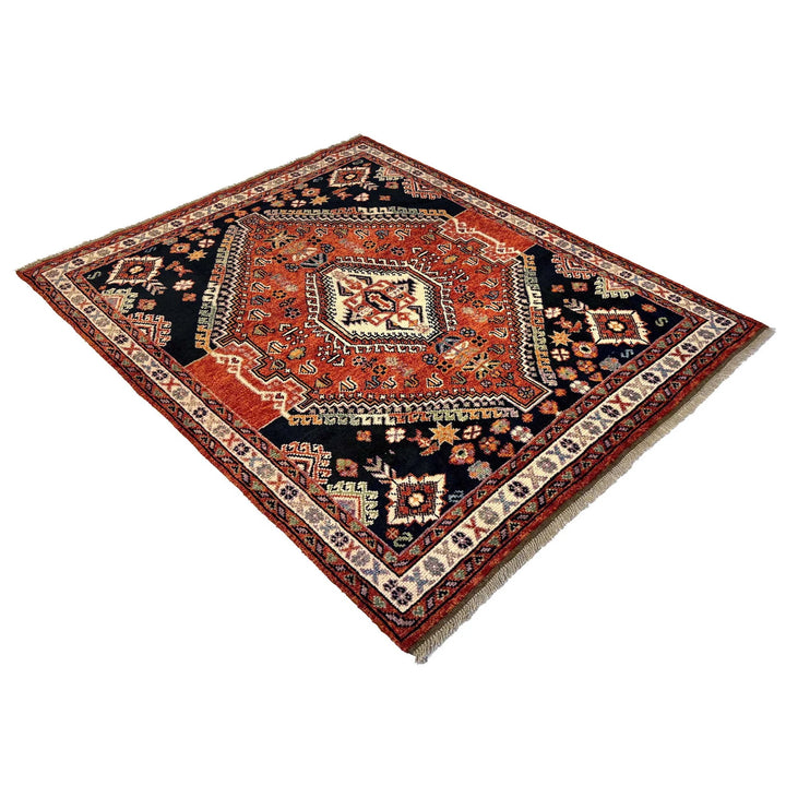 Shiraz Rug 5' 0" x 6' 3" Hand-Knotted | No. AL33070